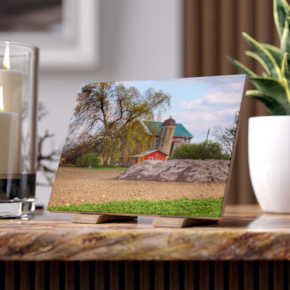 U R There Photography Cedar Creek Road Red Rustic Farmhouse Decorative Ceramic Tile