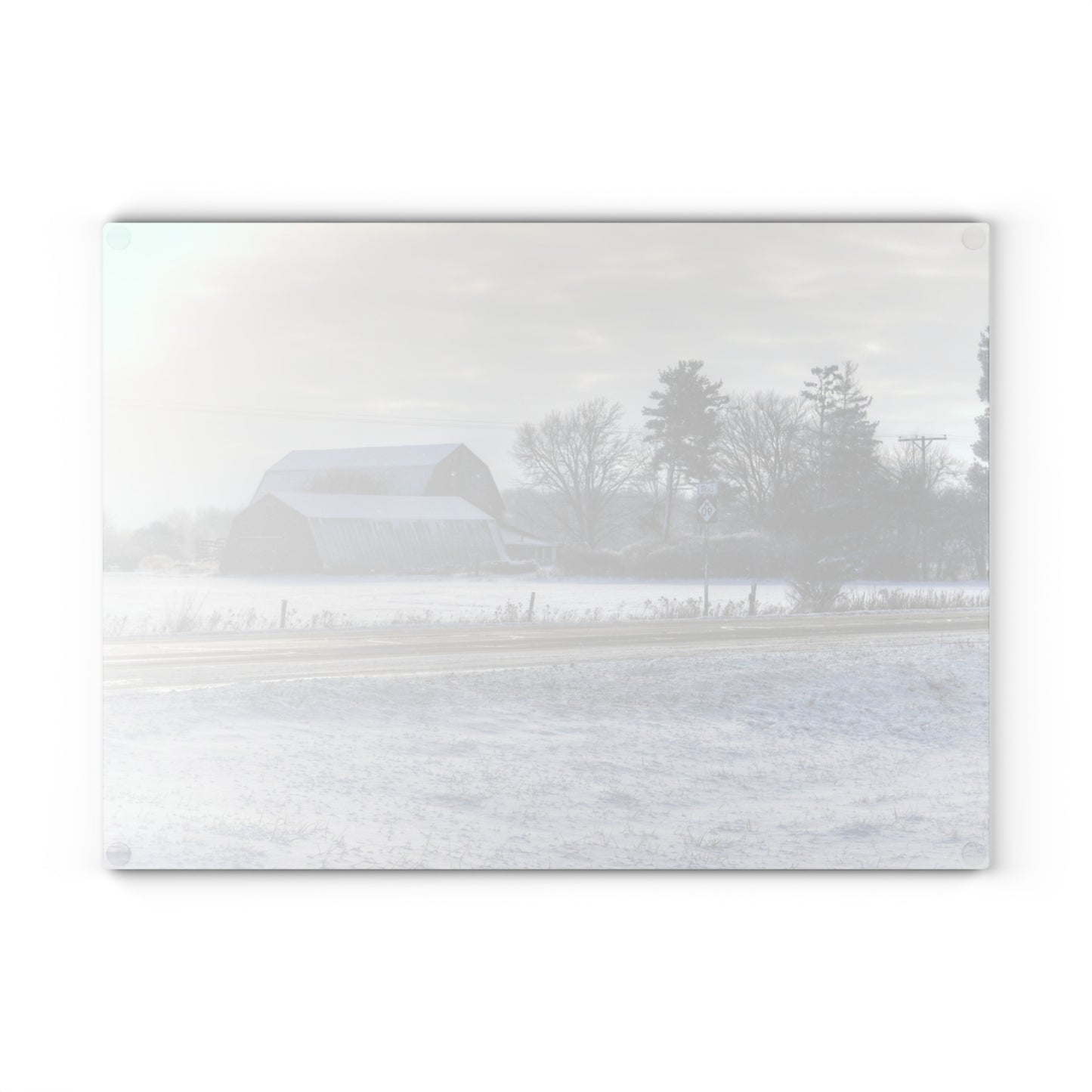 U R There Photography Otter Lake Road Greys Rustic Farmhouse Tempered-Glass Cutting Board