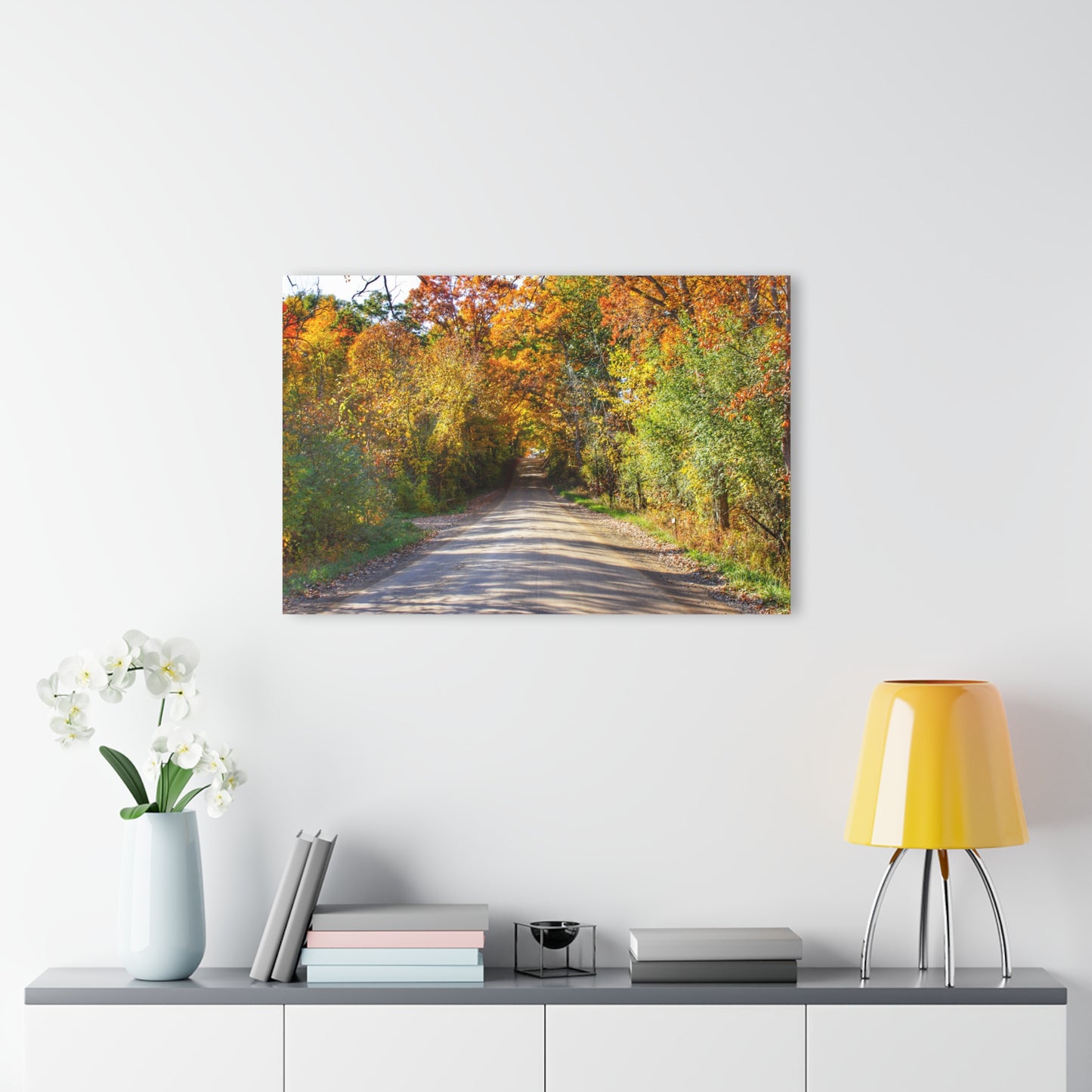 U R There Photography Harson Road in Fall II Rustic Farmhouse Acrylic Wall Print