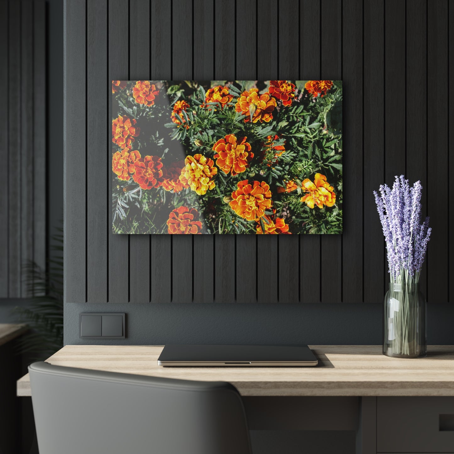 U R There Photography Marigolds Rustic Farmhouse Acrylic Wall Print