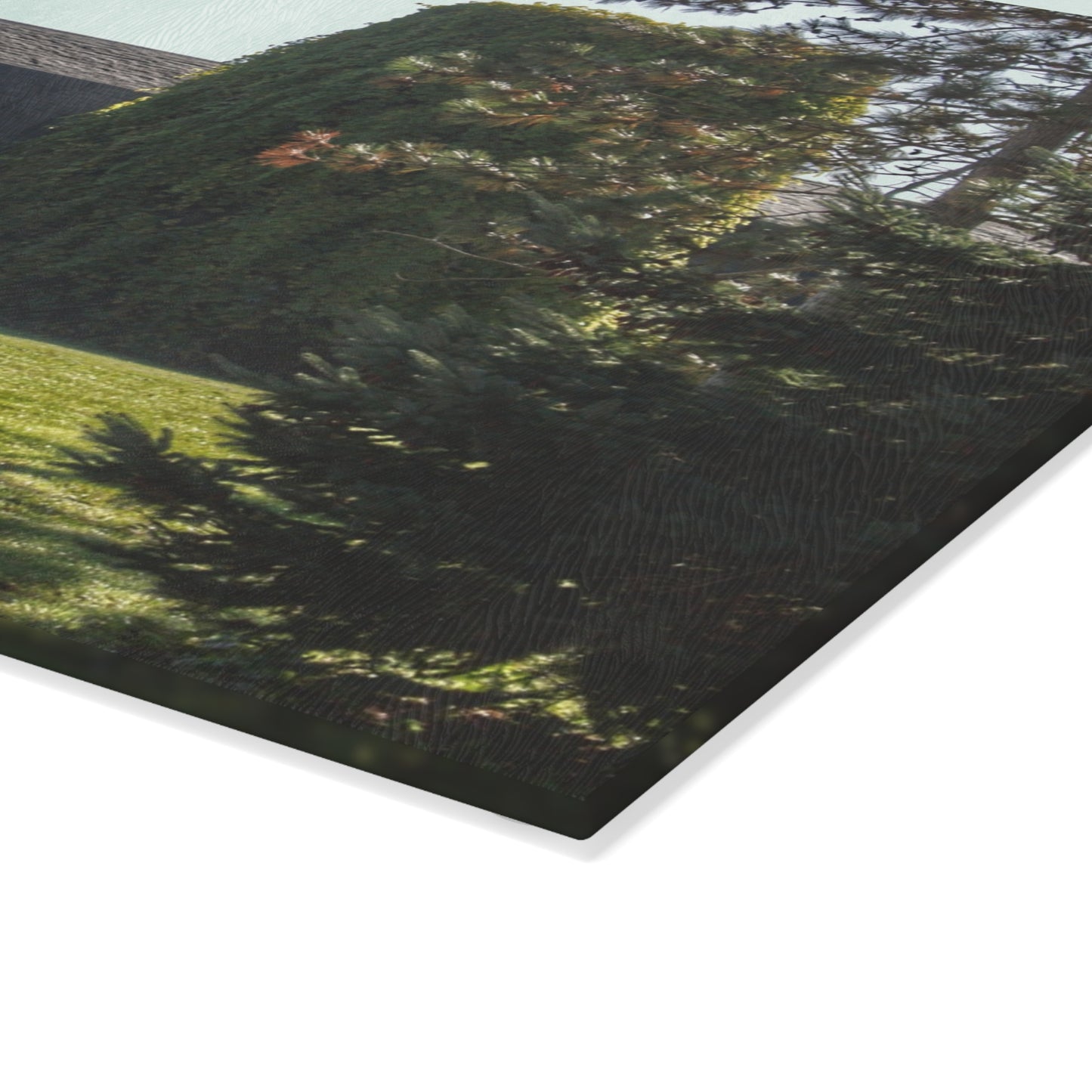 U R There Photography Five Lakes Road White Rustic Farmhouse Tempered-Glass Cutting Board