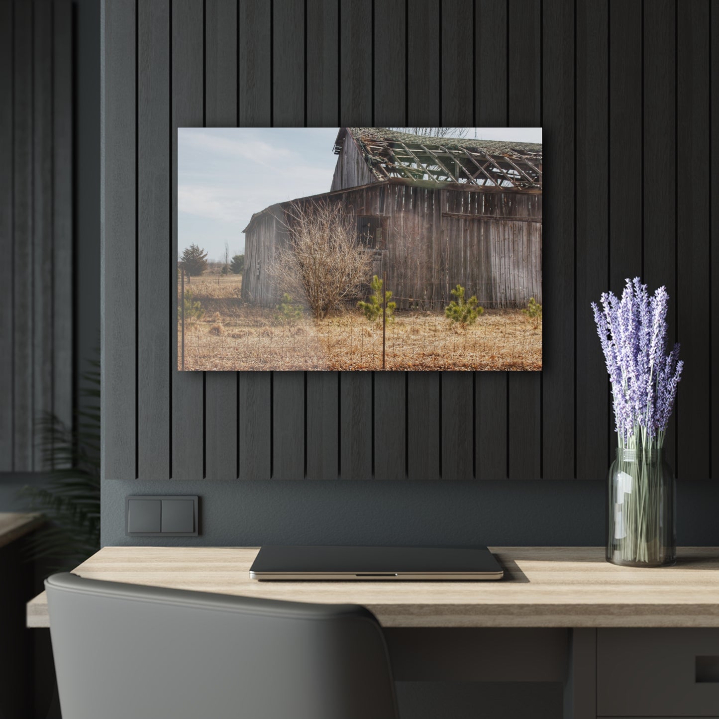U R There Photography Leix Road Forgotten Grey II Rustic Farmhouse Acrylic Wall Print