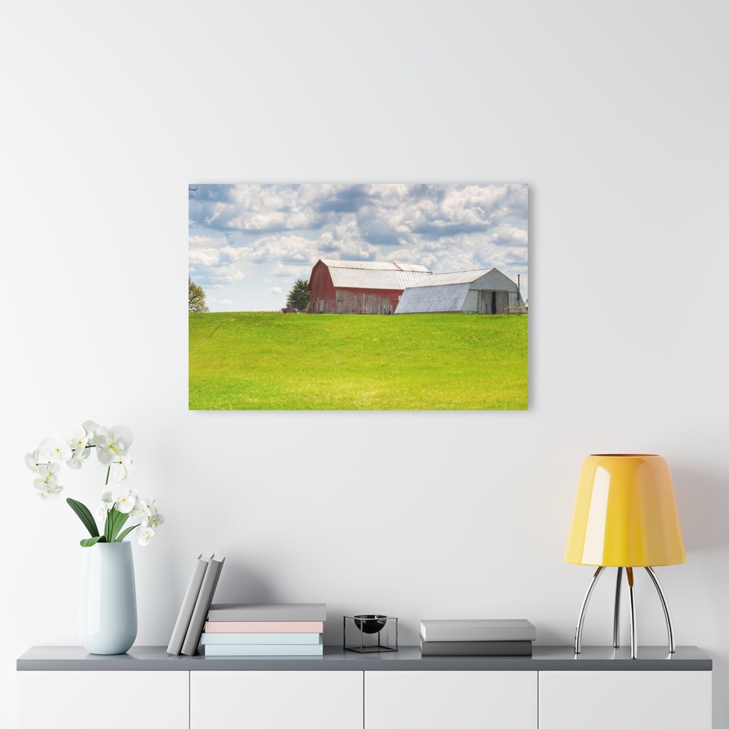 U R There Photography Henderson Hilltop Red Rustic Farmhouse Acrylic Wall Print