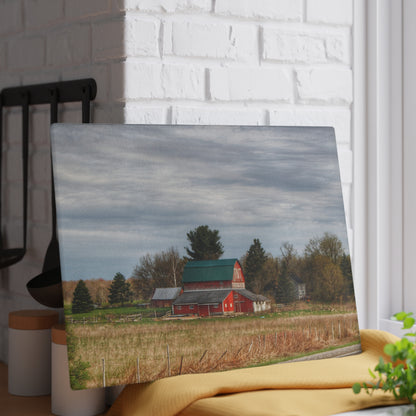 U R There Photography M-24 TnT Red II Rustic Farmhouse Tempered-Glass Cutting Board