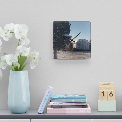 U R There Photography Washburn White Rustic Farmhouse Acrylic Analog Wall Clock