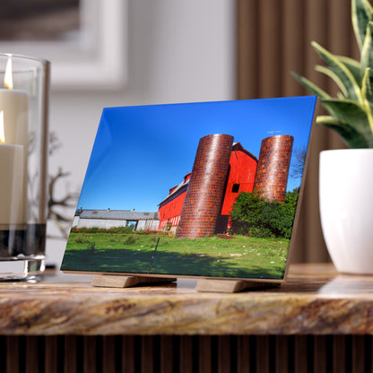 U R There Photography Baldwin Red I Rustic Farmhouse Decorative Ceramic Tile