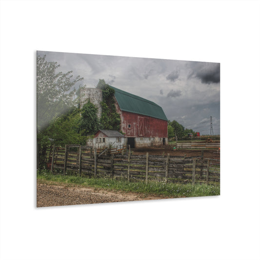 U R There Photography West Hunters Creek Road Red I Rustic Farmhouse Acrylic Wall Print