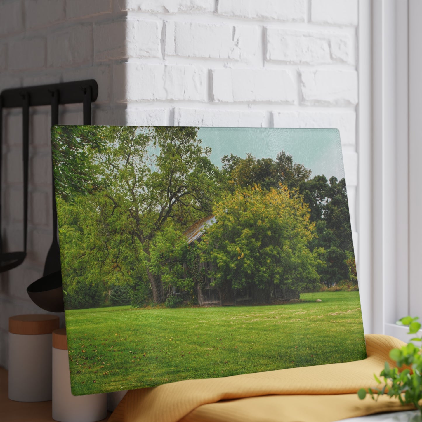 U R There Photography Hidden Past I Rustic Farmhouse Tempered-Glass Cutting Board