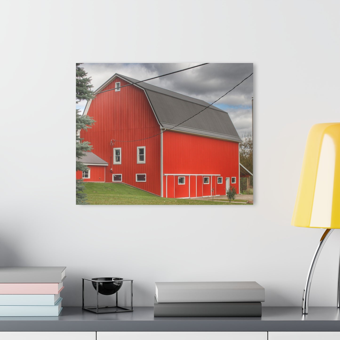 U R There Photography Connell Road Modern Red Rustic Farmhouse Acrylic Wall Print