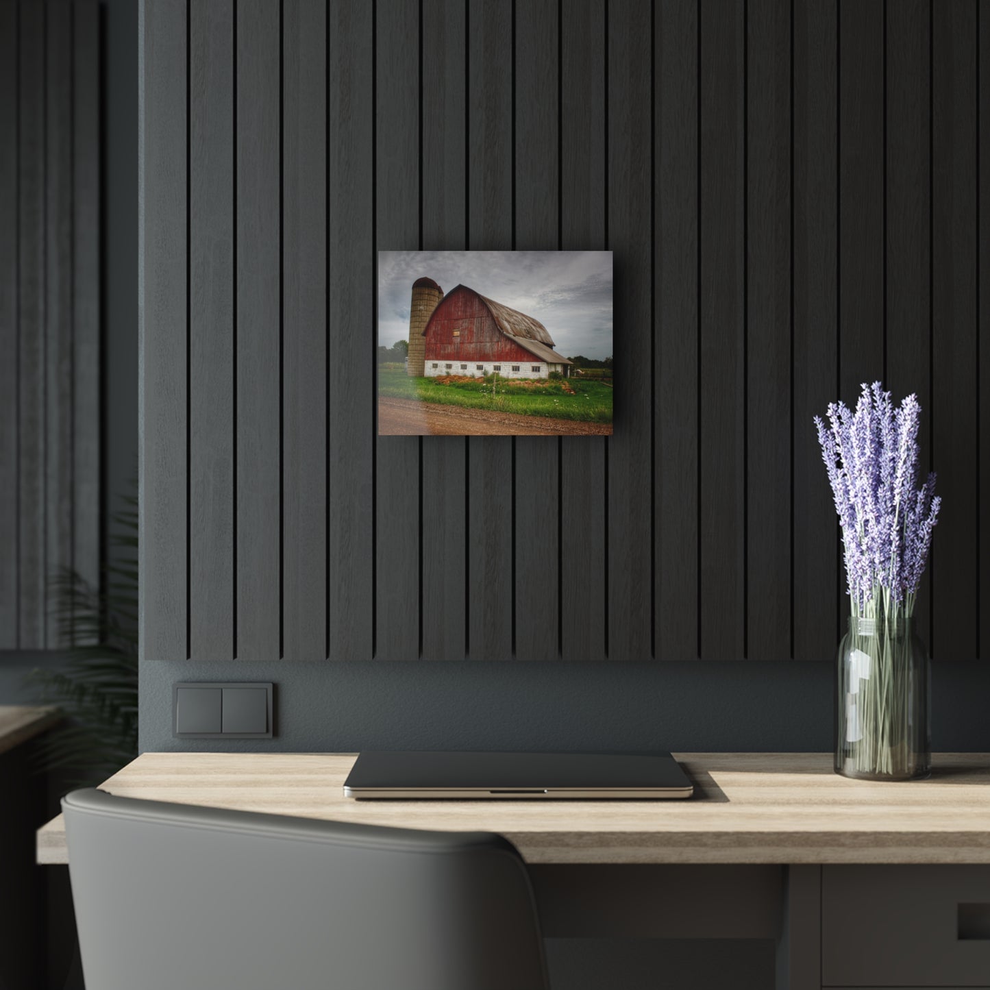 U R There Photography Washburn Road Red Rustic Farmhouse Acrylic Wall Print