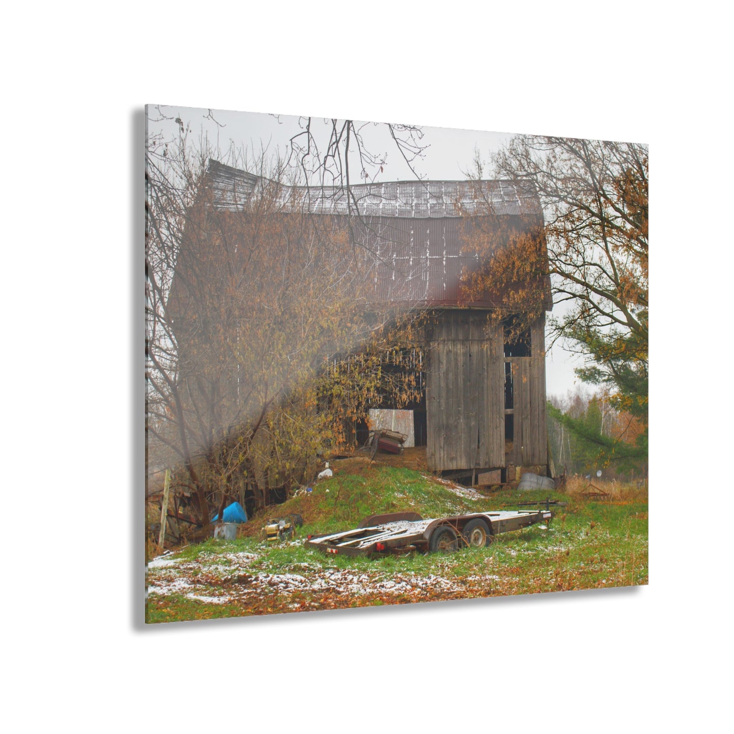 U R There Photography Frenchline Road Old Grey Rustic Farmhouse Acrylic Wall Print