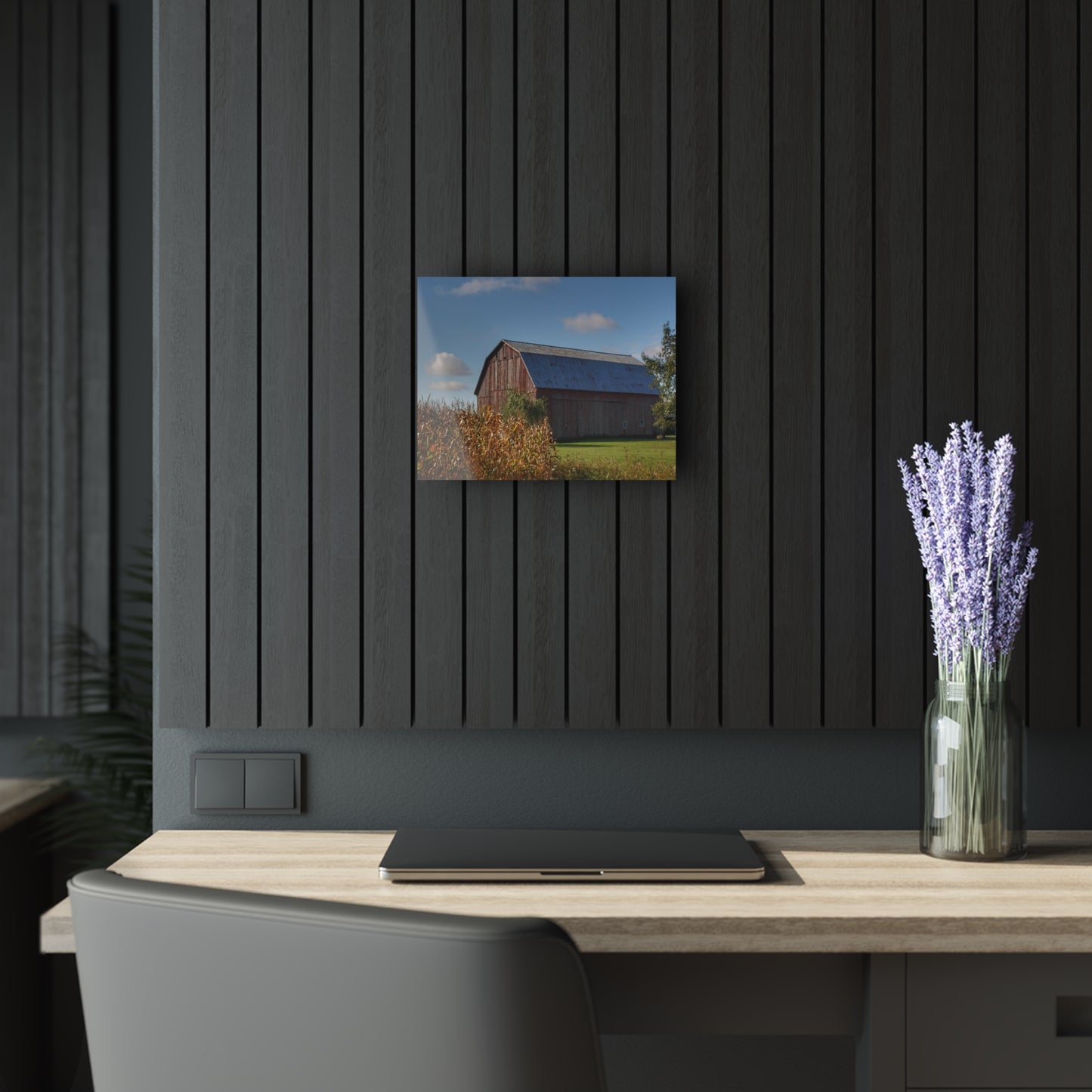 U R There Photography Croswell Fargo Road Red Rustic Farmhouse Acrylic Wall Print