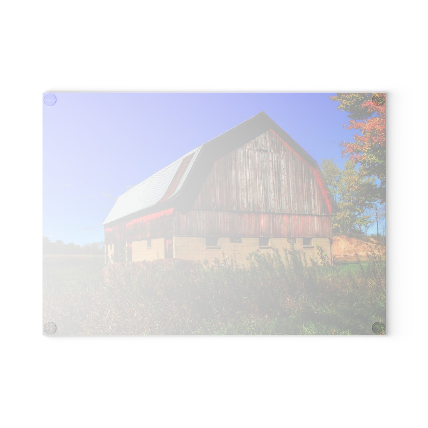 Barn Boutique Rustic Tempered-Glass Cutting Board| Byington Road Red II