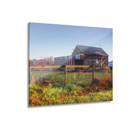 U R There Photography Hunters Creek Grey Saltbox Rustic Farmhouse Acrylic Wall Print