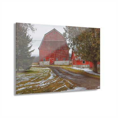 U R There Photography West Barnes Lake Reds Rustic Farmhouse Acrylic Wall Print