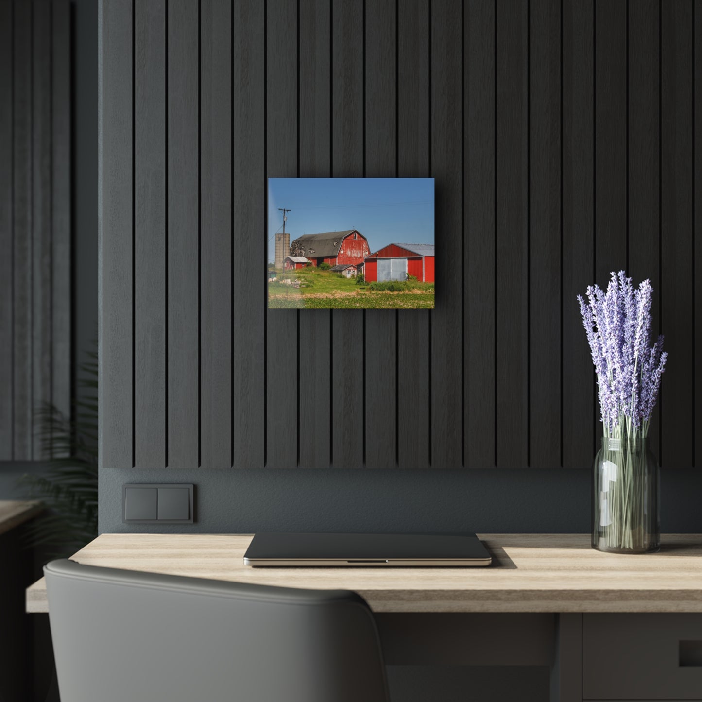 U R There Photography Greenwood Road Red I Rustic Farmhouse Acrylic Wall Print