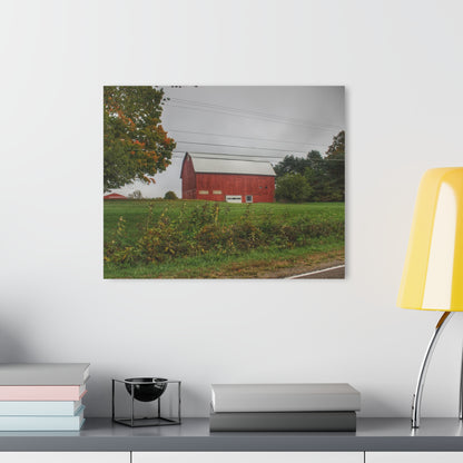 U R There Photography Bronson Lake Road Red Rustic Farmhouse Acrylic Wall Print