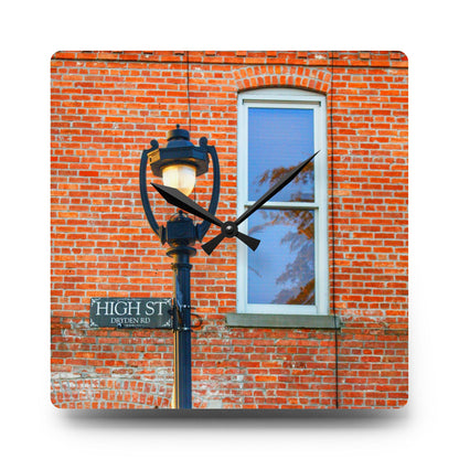 U R There Photography High Street Rustic Farmhouse Acrylic Analog Wall Clock