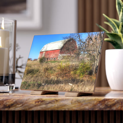 U R There Photography Hadley Red I Rustic Farmhouse Decorative Ceramic Tile