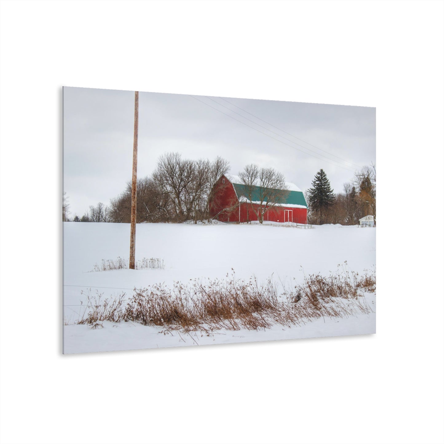 U R There Photography Five Lakes Hidden Red Rustic Farmhouse Acrylic Wall Print
