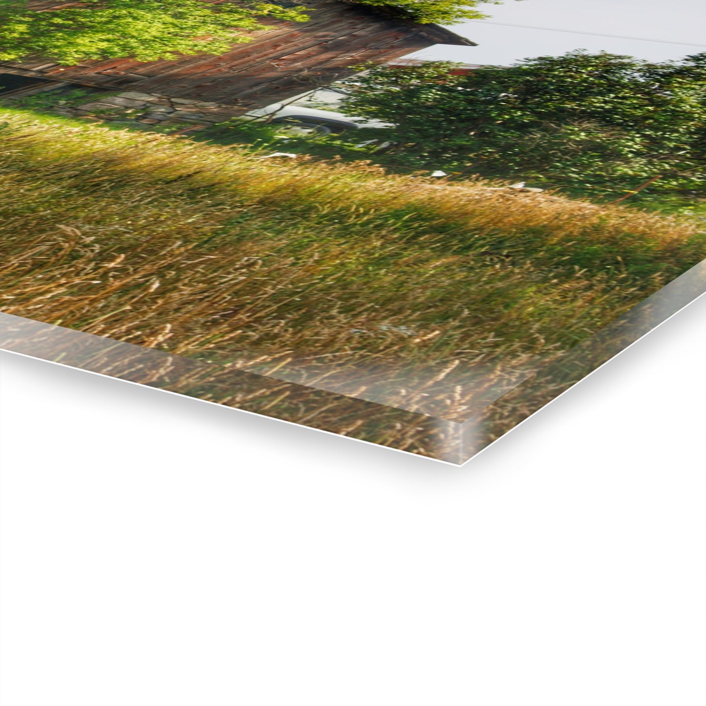 U R There Photography Lum Hidden Fieldstone Red Rustic Farmhouse Acrylic Wall Print