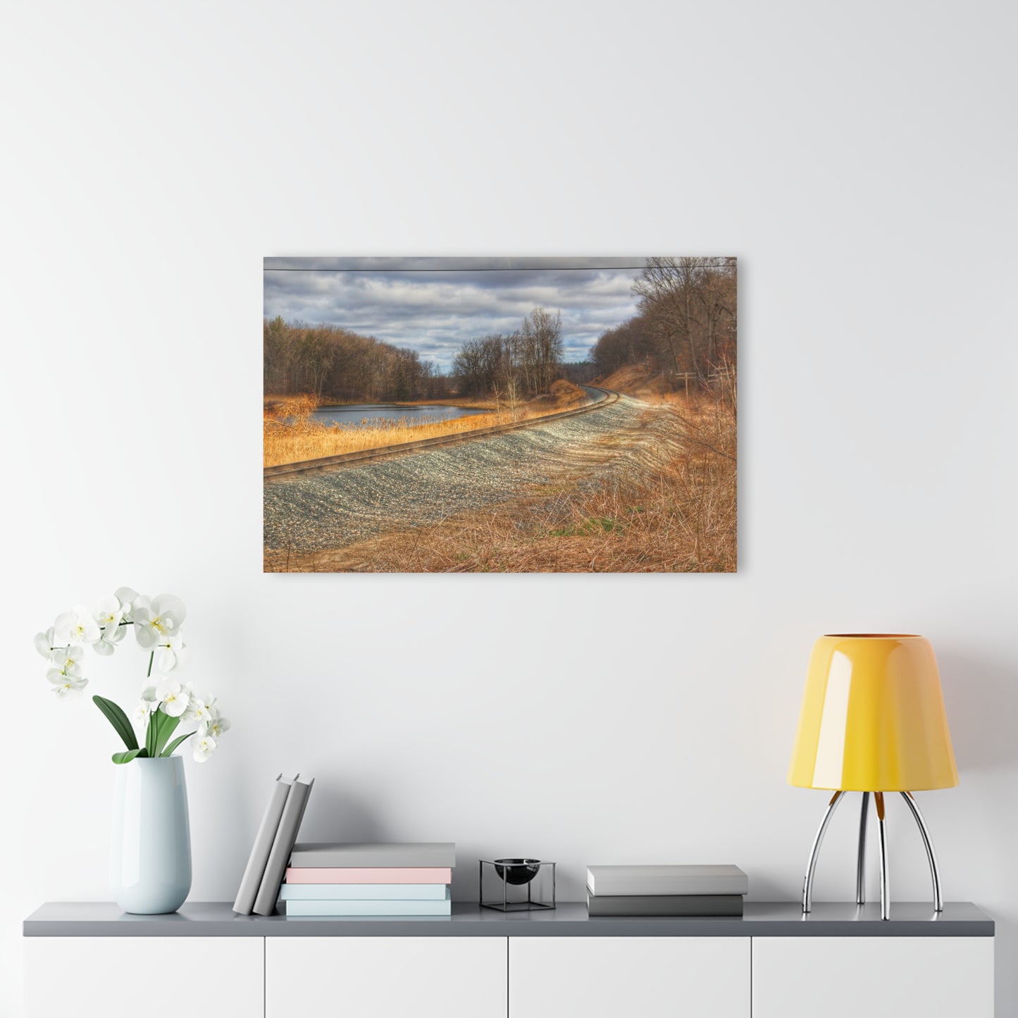 U R There Photography Aside the Tracks in Holly Rustic Farmhouse Acrylic Wall Print