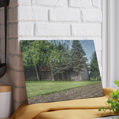 U R There Photography Barkley Road Greys II Rustic Farmhouse Tempered-Glass Cutting Board