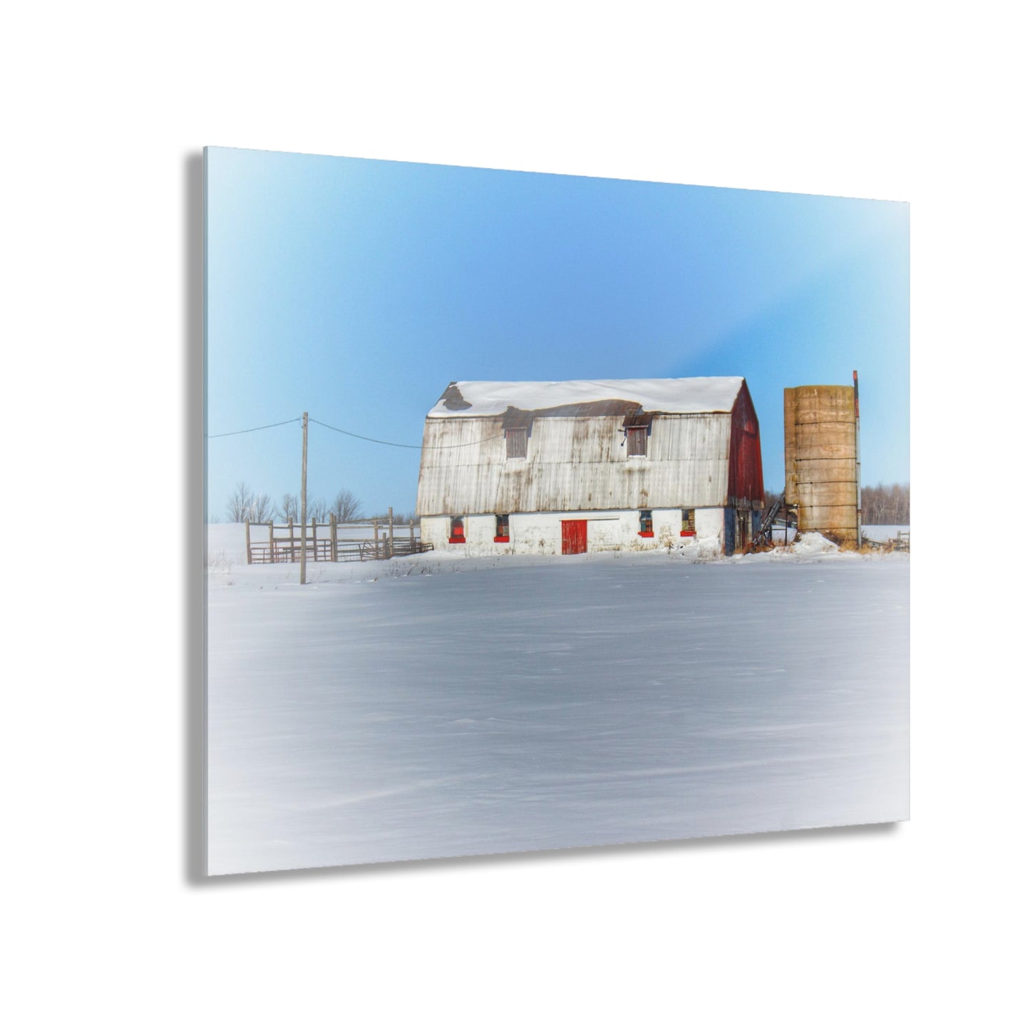 U R There Photography Bay City - Forestville Block Red Rustic Farmhouse Acrylic Wall Print