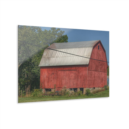 U R There Photography Belsay Road Red Rustic Farmhouse Acrylic Wall Print
