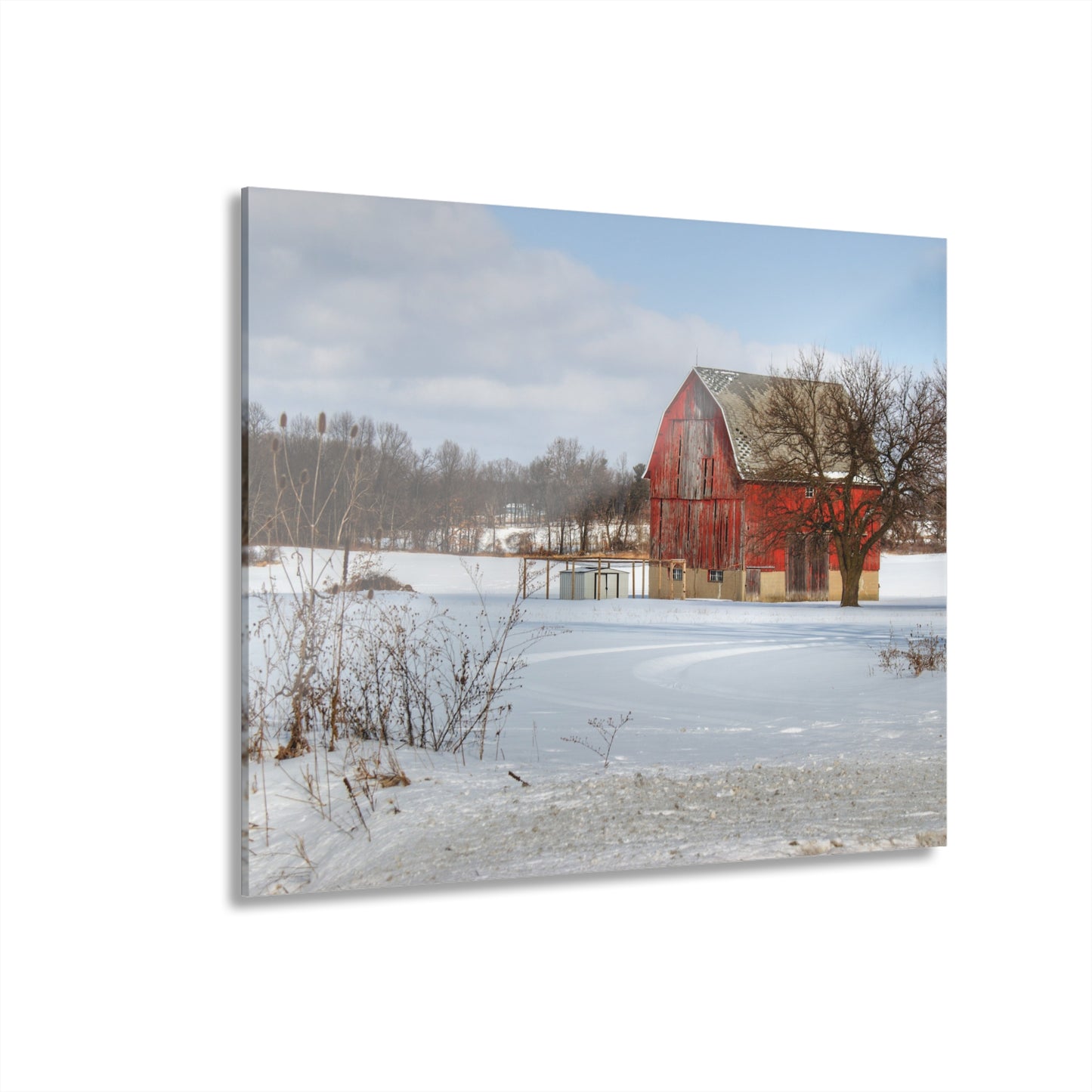 U R There Photography Oregon Road Hillside Red Rustic Farmhouse Acrylic Wall Print