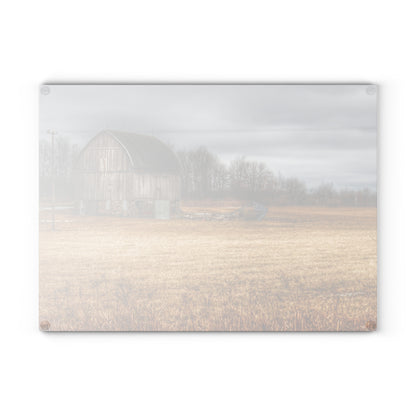 U R There Photography Laur Road Grey Rustic Farmhouse Tempered-Glass Cutting Board