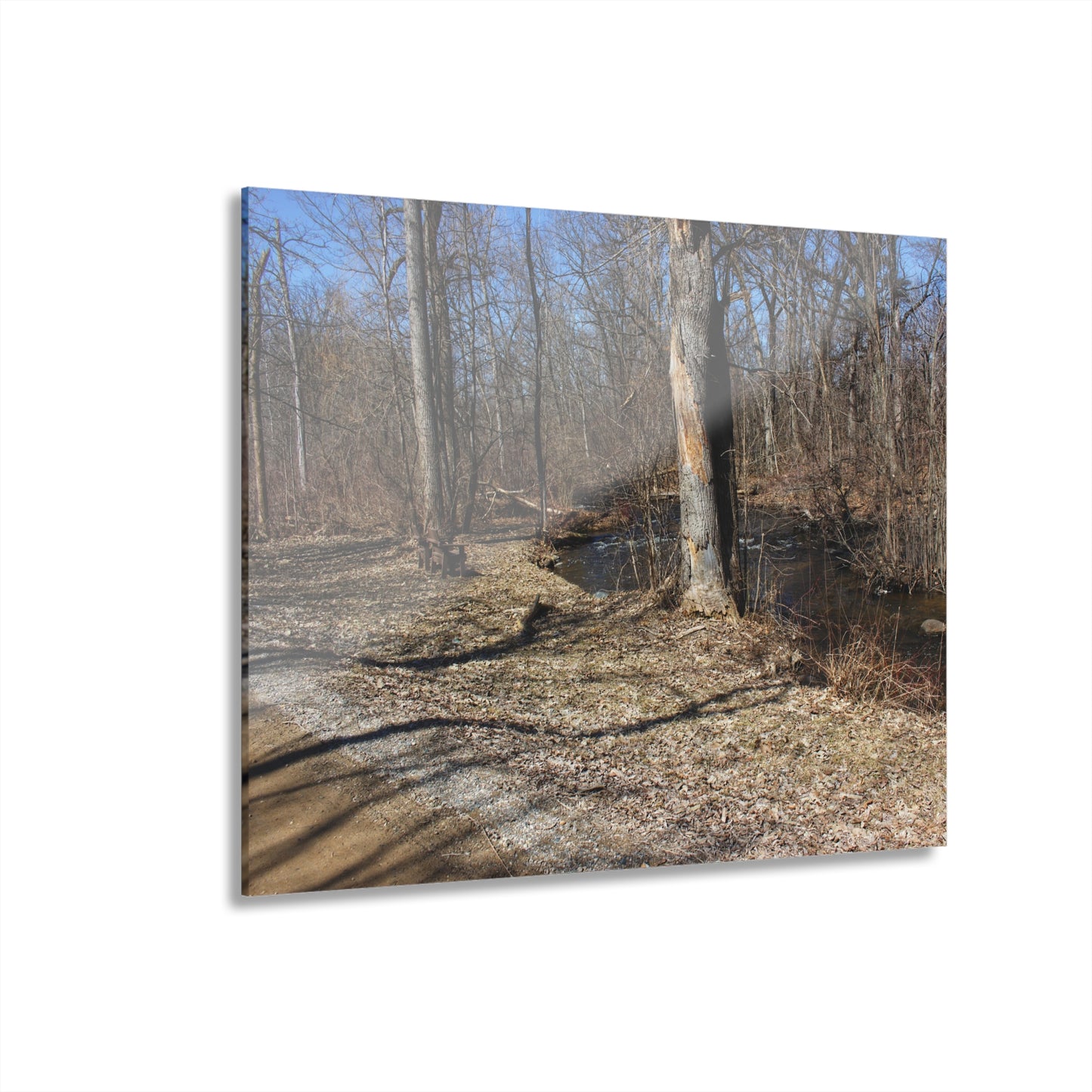 U R There Photography Creekside Seating Rustic Farmhouse Acrylic Wall Print