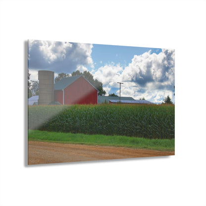 U R There Photography East Brown Road Red Rustic Farmhouse Acrylic Wall Print