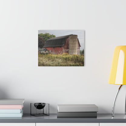 U R There Photography McDowell Road Old Red and Little White Rustic Farmhouse Acrylic Wall Print