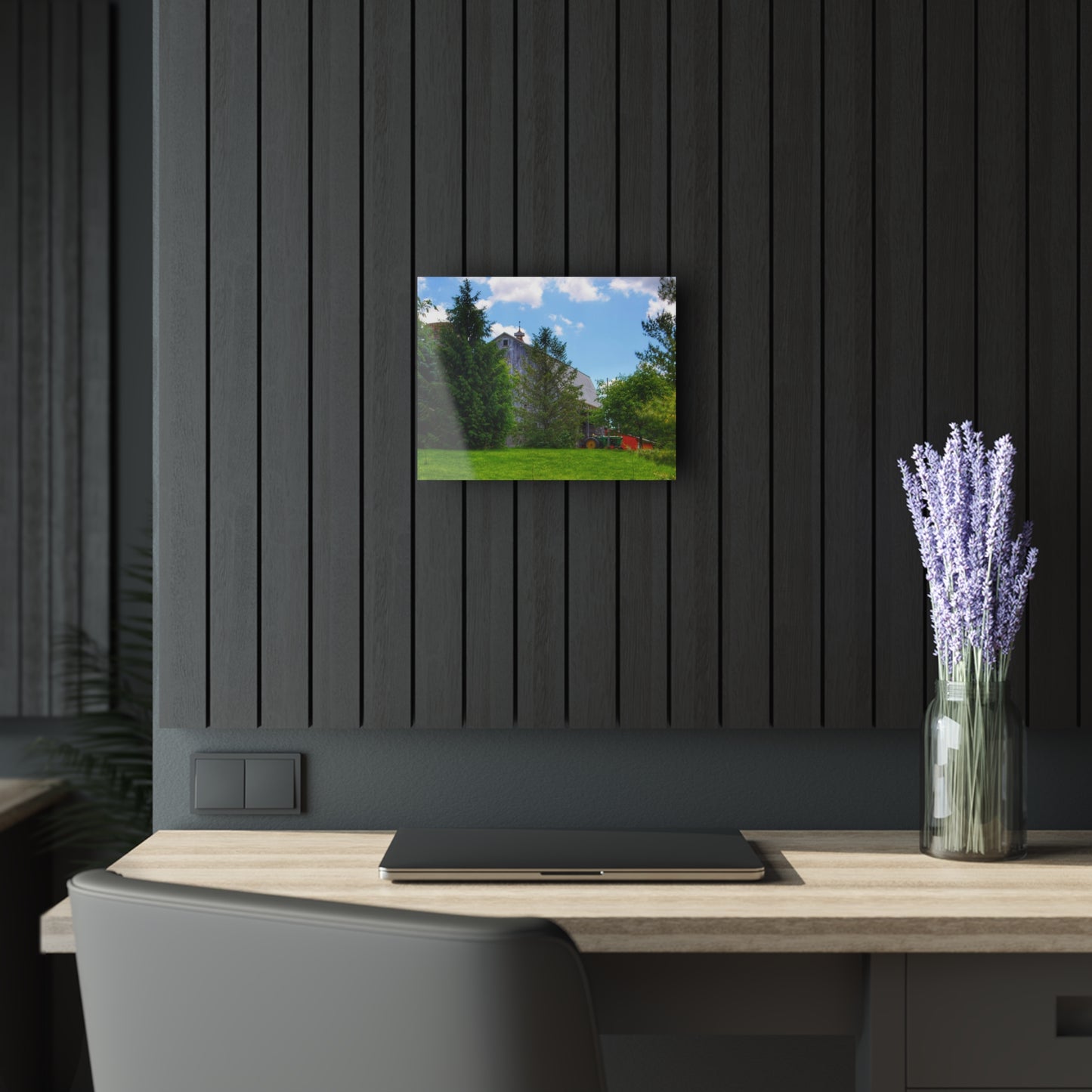 U R There Photography Bordman Road Hidden Grey Rustic Farmhouse Acrylic Wall Print