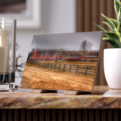 U R There Photography Barber Road Farm II Rustic Farmhouse Decorative Ceramic Tile 6" × 8" Glossy