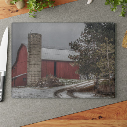 Barn Boutique Rustic Tempered-Glass Cutting Board| South Kirk Road Red