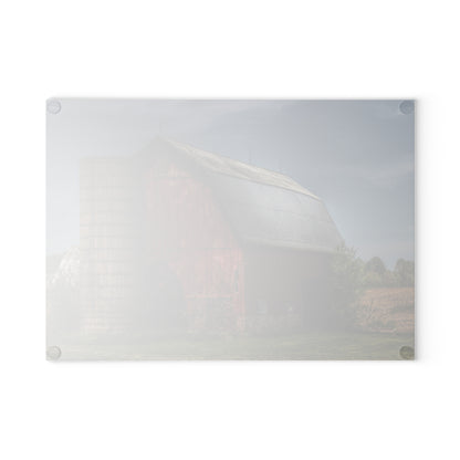 U R There Photography McDowell Road Reds III Rustic Farmhouse Tempered-Glass Cutting Board
