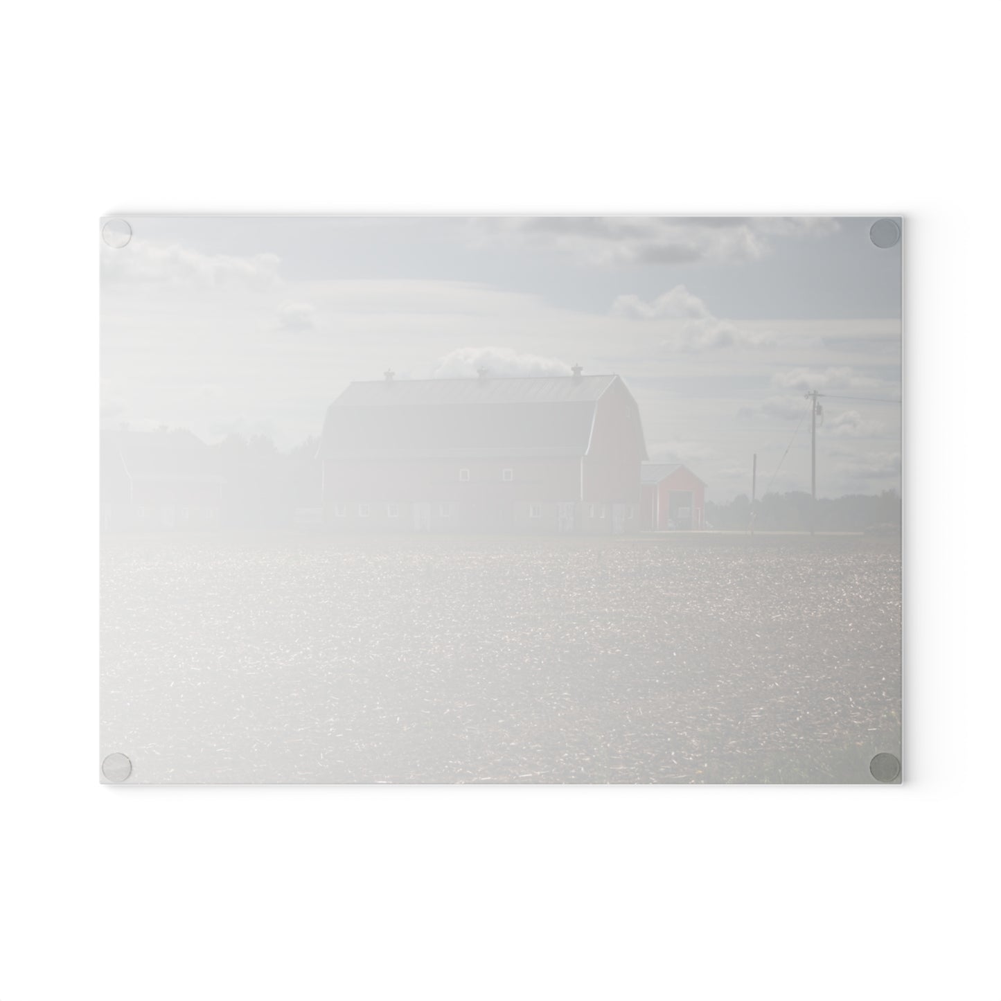 U R There Photography Wheeling Road Red Rustic Farmhouse Tempered-Glass Cutting Board