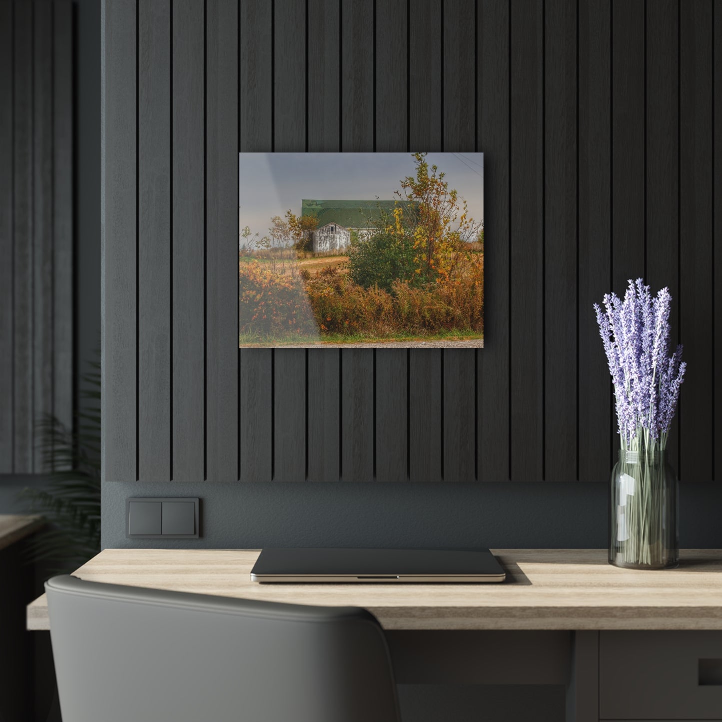 U R There Photography Hill Road White Rustic Farmhouse Acrylic Wall Print