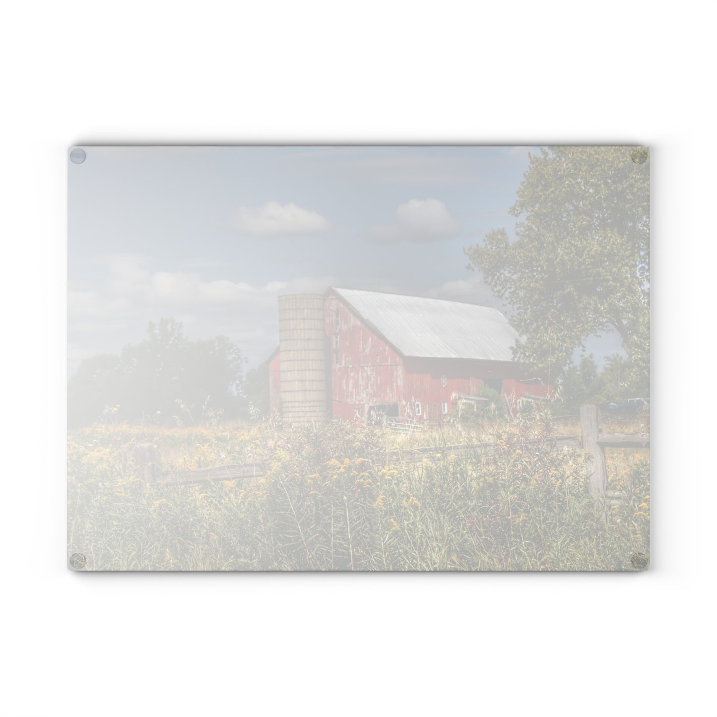 U R There Photography Nettney Road Red Rustic Farmhouse Tempered-Glass Cutting Board