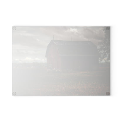 U R There Photography Fairgrove-Deckerville Red I Rustic Farmhouse Tempered-Glass Cutting Board