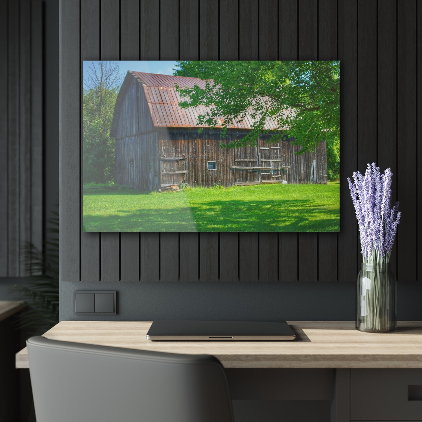 U R There Photography Sergent Road Grey Rustic Farmhouse Acrylic Wall Print