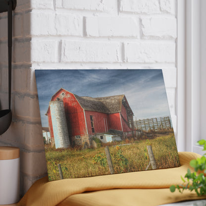 U R There Photography Hurd Corners Red I Rustic Farmhouse Tempered-Glass Cutting Board