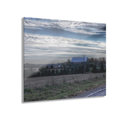 U R There Photography Burnside Road Grey Blues Rustic Farmhouse Acrylic Wall Print