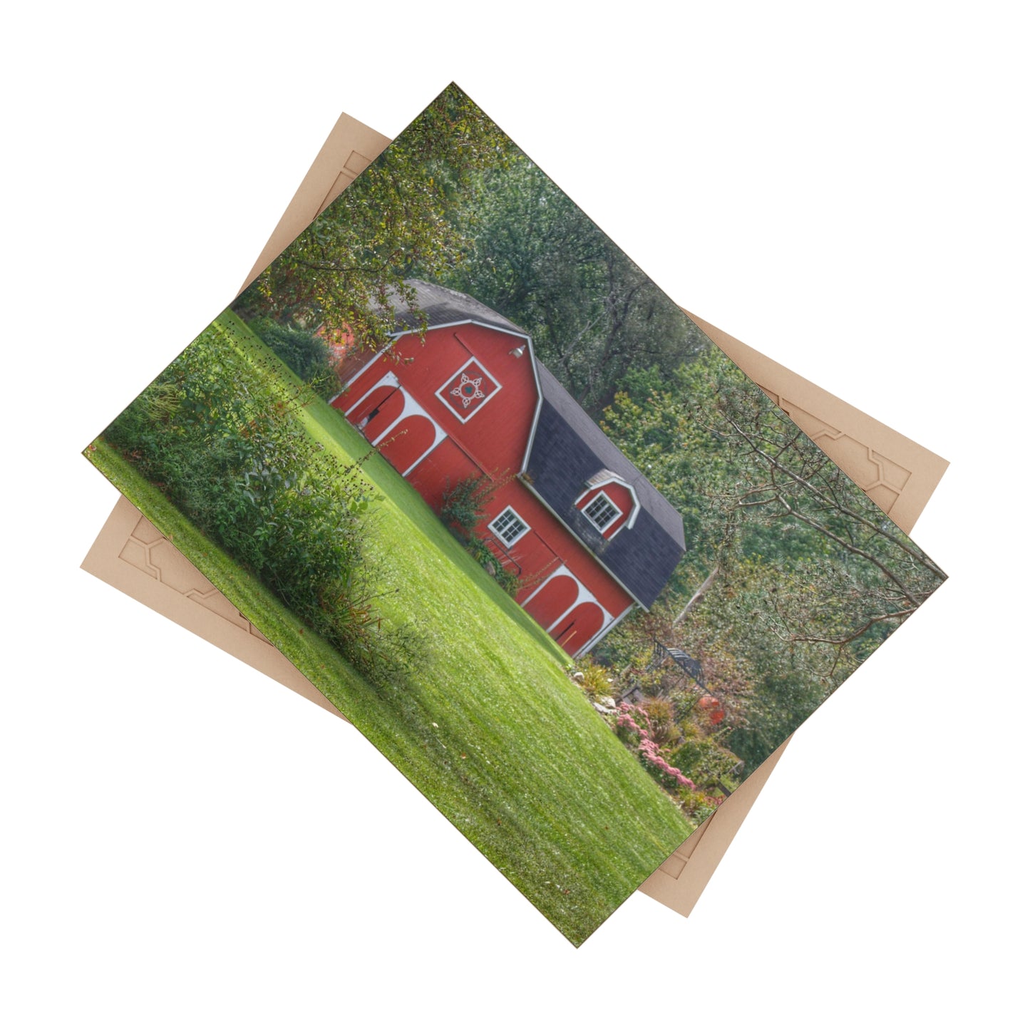 U R There Photography Charming Red Rustic Farmhouse Decorative Ceramic Tile