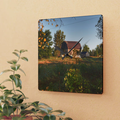 U R There Photography Swaffer Road Little Grey Rustic Farmhouse Acrylic Analog Wall Clock