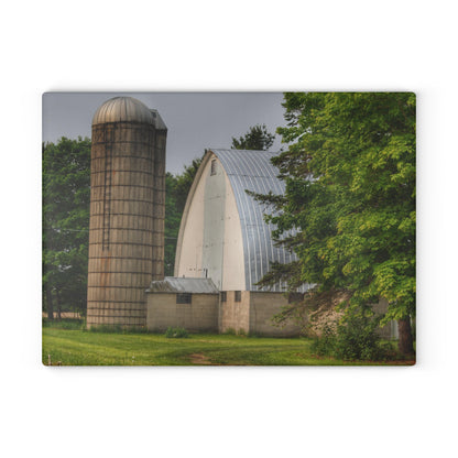 U R There Photography Carpenter Road White I Rustic Farmhouse Tempered-Glass Cutting Board