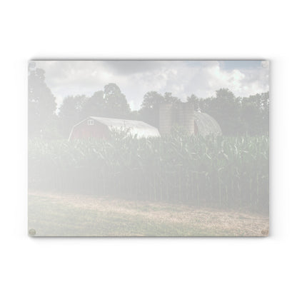 U R There Photography Scotch Settlement Reds Rustic Farmhouse Tempered-Glass Cutting Board