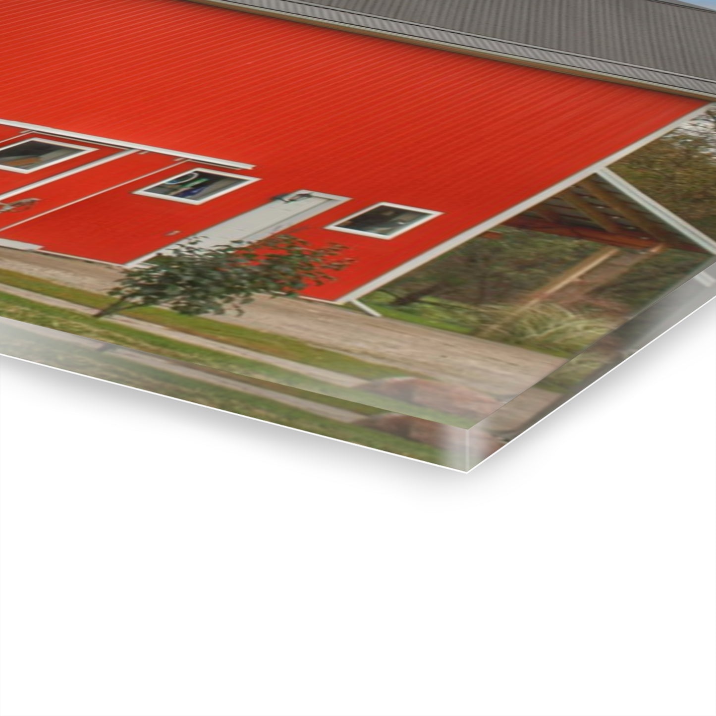 U R There Photography Connell Road Modern Red Rustic Farmhouse Acrylic Wall Print